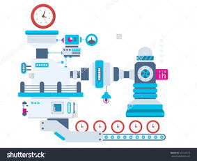 向量工業(yè)時鐘 現(xiàn)代工廠的平面藝術(shù)應(yīng)用